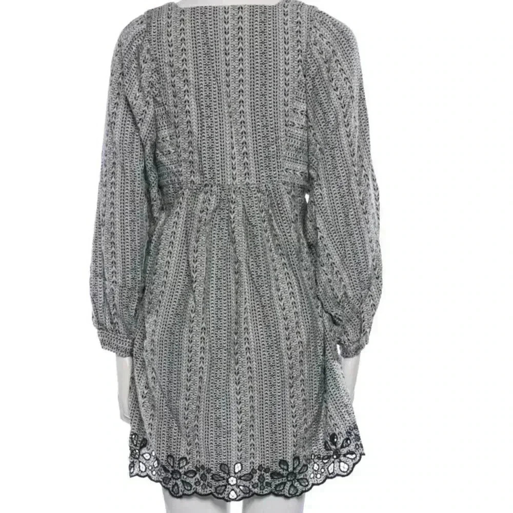 Joie Jade Linen Blend Dolman Button Cuff Sleeve Eyelet Hem Babydoll Dress XXS - Picture 3 of 10